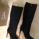 Christian Louboutin boots Black Christian Louboutin Black Suede High Heel Knee Boots Women boots