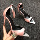 sandals pink silver Pink Silver Stiletto High Heel Sandals sandals Size 12Cm