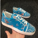 skate shoes Blue White Blue Studded Spiked Casual Sneakers skate shoes