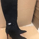 Christian Louboutin boots black Christian Louboutin Black Suede High Heel Knee Boots Women boots 001