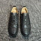 sneakers Black Red Black Leather Studded Sneakers with Red Sole sneakers Size 35-47