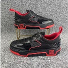 sneakers Black Red Men's Black and Red Casual Sneakers with Studded Heel sneakers
