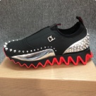 sneakers Black Silver Red Spike Detail Red Sole Wave Sole Sneakers sneakers