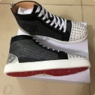 sneakers Black White Silver Studded Toe High Top Sneakers with Red Sole sneakers