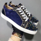 sneakers Blue Black White Blue Men Studded Lace Up Sneakers sneakers
