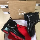 Christian Louboutin chelsea boots Black Red Christian Louboutin Black Leather Studded Chelsea Boots with Red Sole chelsea boots 001
