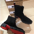 Christian Louboutin chelsea boots Black Red Christian Louboutin Black Red Suede Men's Chelsea Boots chelsea boots