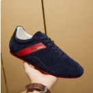 sneakers Navy Blue Red Men's Casual Navy Blue Red Suede Sneakers with Red Sole sneakers