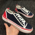 sneakers Navy White Red Casual Canvas Sneakers with Red Sole sneakers