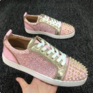sneakers Pink Gold White Studded Glitter Low Top Sneakers sneakers Size 35