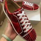 sneakers Red White Men's Red Metallic Spike Toe Sneakers sneakers