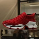 sneakers Red White Red Studded Slip on Casual Sneakers sneakers