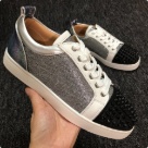 sneakers Silver White Black Unisex Silver White Black Studded Toe Sneakers sneakers