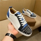 sneakers White Blue Black Men's White Blue Black Studded Casual Sneakers sneakers