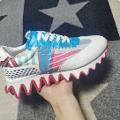 sneakers White Red Blue Green Colorful Casual Zigzag Sole Sneakers sneakers
