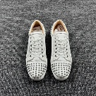 sneakers White Red Studded Spike White Leather Sneakers with Red Sole sneakers Size 35-47