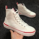sneakers White Red White High Top Sneakers with Red Sole Detail sneakers