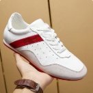 sneakers White Red White and Red Leather Casual Sneakers sneakers