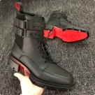 Christian Louboutin combat boots Black Red Christian Louboutin Men's Black Red Sole Combat Boots combat boots