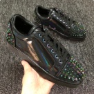 sneakers black iridescent Studded Black Iridescent Casual Sneakers sneakers 001