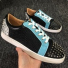 Christian Louboutin dress shoes Black Blue Silver Christian Louboutin Spike Studded Sneakers Men Black Blue Silver dress shoes