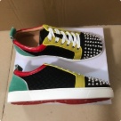 sneakers black yellow red green Studded Spike Toe Casual Sneakers sneakers
