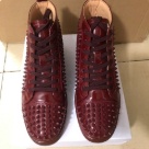 sneakers dark red Men's Dark Red Spiked High Top Sneakers sneakers
