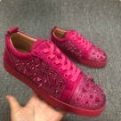 sneakers red Red Studded Rhinestone Flat Sneakers sneakers