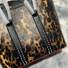 tote leopard print black Leopard Print Studded Tote Bag tote bag