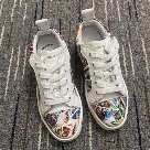无 children white colorful Children's White Sneakers with Colorful Cartoon Print sneakers Size 28-34