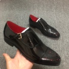 Christian Louboutin dress shoes Black Red Men's Black Patent Leather Dress Shoes with Red Sole dress shoes