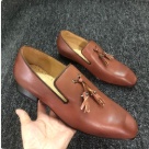 Christian Louboutin dress shoes Brown Men's Brown Tassel Loafers Leather Shoes dress shoes