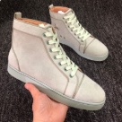 Christian Louboutin dress shoes Light Grey Red Christian Louboutin High Top Sneakers Light Grey with Red Sole dress shoes