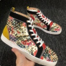 Christian Louboutin dress shoes multicolor Christian Louboutin men's multicolor studded high top sneakers dress shoes