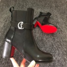 CL ankle boots Black Red CL Women Black Leather Ankle Boots with Red Sole ankle boots