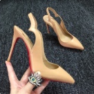 Christian Louboutin heels Beige Red Christian Louboutin Beige Red Sole Slingback High Heels heels Size 12Cm