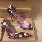 Christian Louboutin heels Black Multicolor Christian Louboutin Women's Multicolor Printed Patent Leather Pumps heels Size 12cm