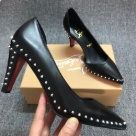 Christian Louboutin heels Black Red Black Studded Pointed Toe High Heels heels