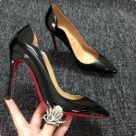 Christian Louboutin heels Black Red Christian Louboutin Black Patent Leather Pointed Toe High Heels heels Size 10cm