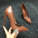 Christian Louboutin heels Brown Red Christian Louboutin Brown Leather High Heel Pumps heels Size 12Cm