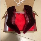 Christian Louboutin heels Burgundy Christian Louboutin Burgundy Velvet High Heel Pumps with Gold Spike Heel heels