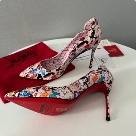 Christian Louboutin heels Pink multicolor Christian Louboutin Pink Multicolor Cartoon Print Stiletto Heels heels Size 12Cm