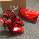 Christian Louboutin heels Red Christian Louboutin Red Patent Leather Peep Toe High Heels heels