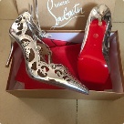 Christian Louboutin heels Silver Red Christian Louboutin Silver Cutout High Heels with Red Sole heels Size 12Cm