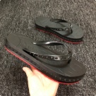 Black Red Black and Red Studded Flip Flops