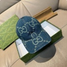 Gucci denim logo print baseball cap Blue hat Yupoo AAAA+