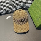 Gucci logo embroidered GG pattern baseball cap Beige hat Yupoo AAAA+