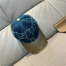Gucci logo print baseball cap Blue Gold hat Yupoo AAAA+