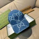 Gucci logo print baseball cap blue hat Yupoo AAAA+