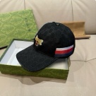Gucci Black with bee patch and red white blue stripe hat Yupoo AAAA+